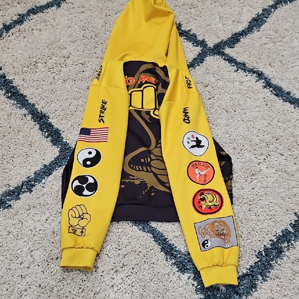 Yellow and Black Cobra Kai Hoodie - Picture 6 of 9